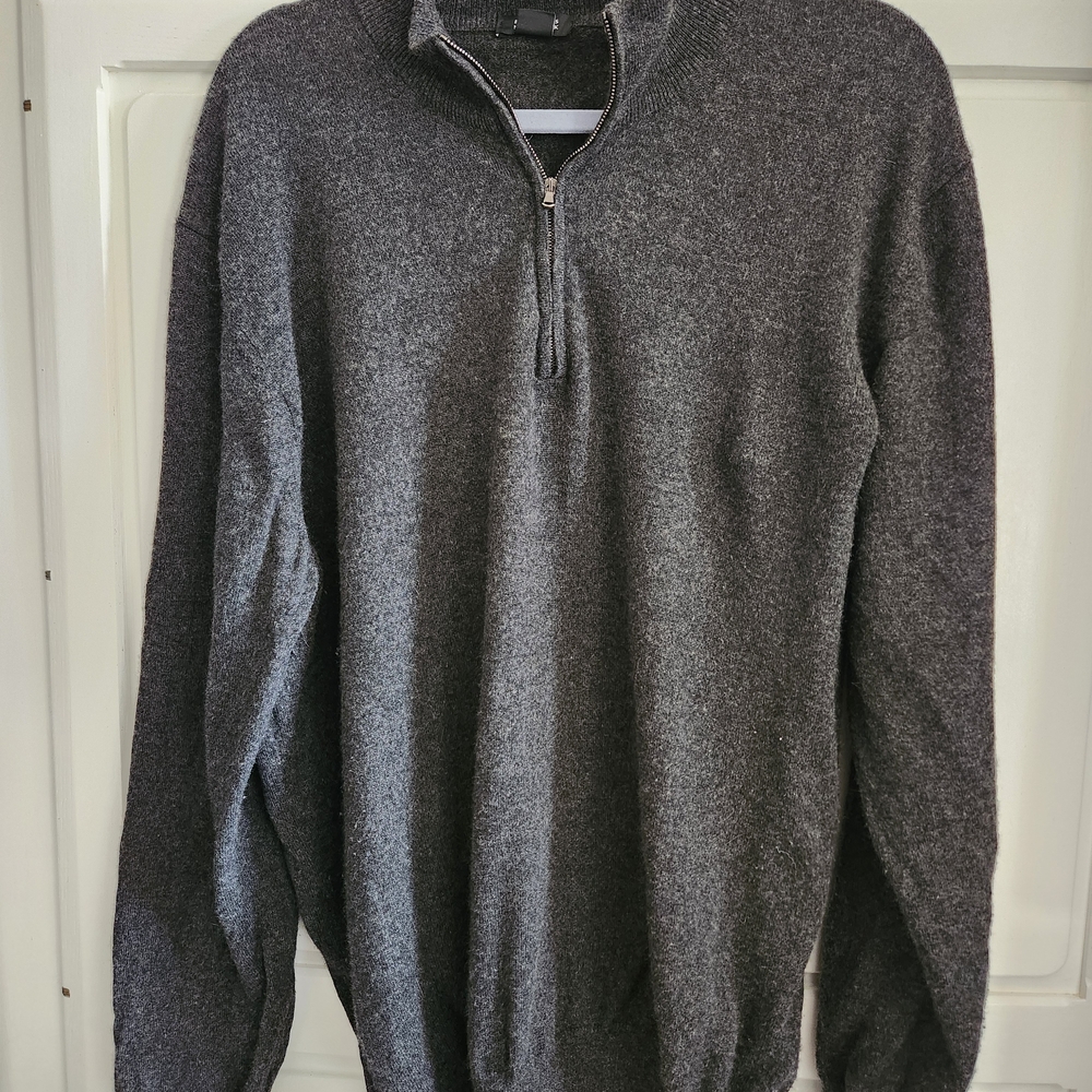 Men's Charcoal Zip-Up Sweater